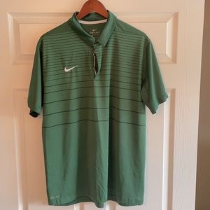 Nike dry fit golf polo - Green with black stripes